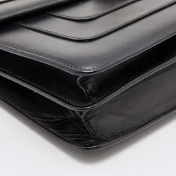 Pre Owned Bvlgari Black Leather Medium Serpenti Forever Flap Shoulder Bag