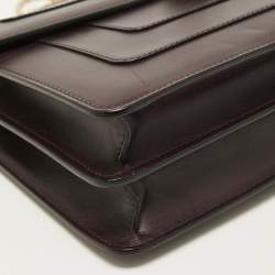 Pre Owned Bvlgari Plum Leather Medium Serpenti Forever Flap Shoulder Bag