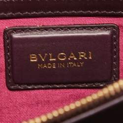 Pre Owned Bvlgari Plum Leather Medium Serpenti Forever Flap Shoulder Bag