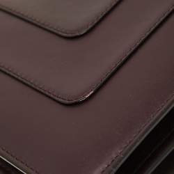 Pre Owned Bvlgari Plum Leather Medium Serpenti Forever Flap Shoulder Bag