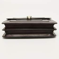 Pre Owned Bvlgari Plum Leather Medium Serpenti Forever Flap Shoulder Bag