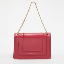 مملوكة مسبقًا Bvlgari Cherry Red Leather Medium Serpenti Forever Shoulder Bag