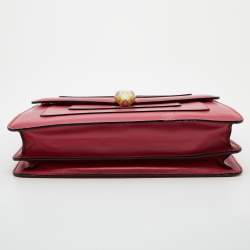 مملوكة مسبقًا Bvlgari Cherry Red Leather Medium Serpenti Forever Shoulder Bag