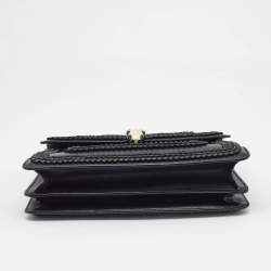 Bvlgari Black Leather Large Plisse Serpenti Forever Shoulder Bag