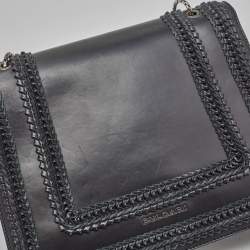 Bvlgari Black Leather Large Plisse Serpenti Forever Shoulder Bag