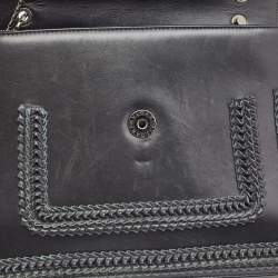 Bvlgari Black Leather Large Plisse Serpenti Forever Shoulder Bag