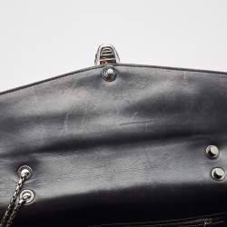 Bvlgari Black Leather Large Plisse Serpenti Forever Shoulder Bag