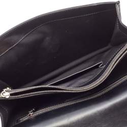 Bvlgari Black Leather Large Plisse Serpenti Forever Shoulder Bag