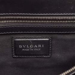 Bvlgari Black Leather Large Plisse Serpenti Forever Shoulder Bag
