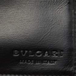 مملوكة مسبقًا Bvlgari Black Canvas and Leather Compact Wallet