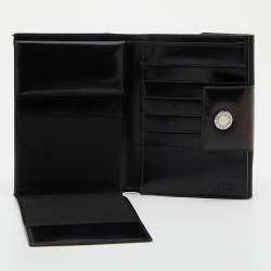 مملوكة مسبقًا Bvlgari Black Canvas and Leather Compact Wallet