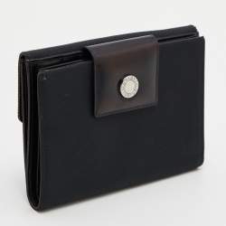 مملوكة مسبقًا Bvlgari Black Canvas and Leather Compact Wallet