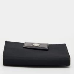 مملوكة مسبقًا Bvlgari Black Canvas and Leather Compact Wallet