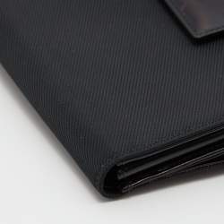 مملوكة مسبقًا Bvlgari Black Canvas and Leather Compact Wallet