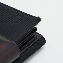 مملوكة مسبقًا Bvlgari Black Canvas and Leather Compact Wallet