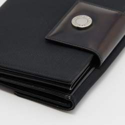 مملوكة مسبقًا Bvlgari Black Canvas and Leather Compact Wallet