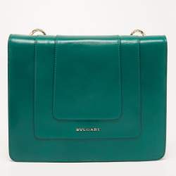 Bvlgari Green Leather Medium Serpenti Forever Shoulder Bag