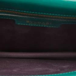 Bvlgari Green Leather Medium Serpenti Forever Shoulder Bag