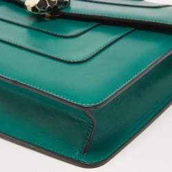 Bvlgari Green Leather Medium Serpenti Forever Shoulder Bag