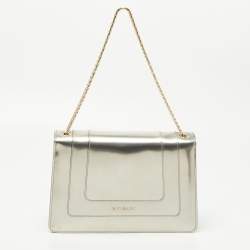 Pre Owned Bvlgari Metallic Mirrored Leather Medium Serpenti Forever Shoulder Bag