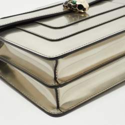 Pre Owned Bvlgari Metallic Mirrored Leather Medium Serpenti Forever Shoulder Bag