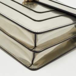 Pre Owned Bvlgari Metallic Mirrored Leather Medium Serpenti Forever Shoulder Bag