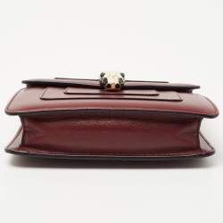 Pre Owned Bvlgari Red Leather Small Serpenti Forever Shoulder Bag