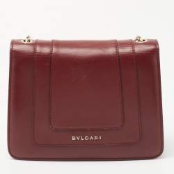 Pre Owned Bvlgari Red Leather Small Serpenti Forever Shoulder Bag