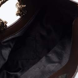 Bvlgari Brown Python Leoni Flap Clutch