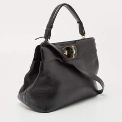 Bvlgari Black Leather Isabella Rossellini Top Handle Bag