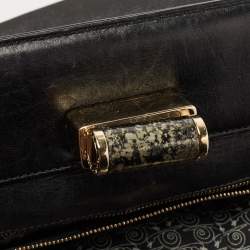 Bvlgari Black Leather Isabella Rossellini Top Handle Bag