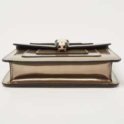 Pre Owned Bvlgari Metallic Patent Leather Small Serpenti Forever Shoulder Bag