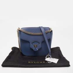 Pre Owned Bvlgari Blue Leather Divas' Dream Shoulder Bag