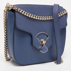 Pre Owned Bvlgari Blue Leather Divas' Dream Shoulder Bag