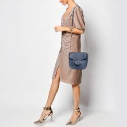 Pre Owned Bvlgari Blue Leather Divas' Dream Shoulder Bag