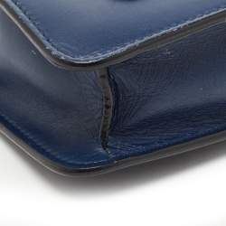 مملوكة مسبقًا Bvlgari Navy Blue Leather Small Serpenti Forever Shoulder Bag