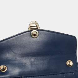مملوكة مسبقًا Bvlgari Navy Blue Leather Small Serpenti Forever Shoulder Bag