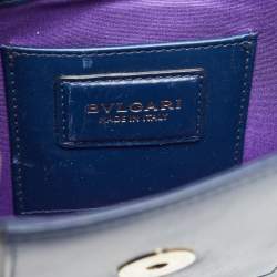مملوكة مسبقًا Bvlgari Navy Blue Leather Small Serpenti Forever Shoulder Bag
