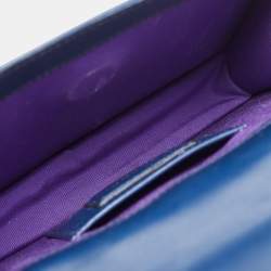 مملوكة مسبقًا Bvlgari Navy Blue Leather Small Serpenti Forever Shoulder Bag