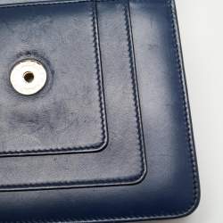 مملوكة مسبقًا Bvlgari Navy Blue Leather Small Serpenti Forever Shoulder Bag