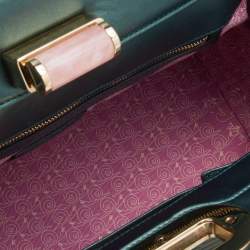 Pre Owned Bvlgari Green Patent Leather Isabella Rossellini Top Handle Bag