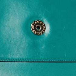 Pre Owned Bvlgari Green Leather Medium Serpenti Forever Flap Shoulder Bag