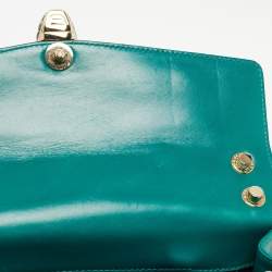 Pre Owned Bvlgari Green Leather Medium Serpenti Forever Flap Shoulder Bag