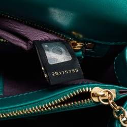 Pre Owned Bvlgari Green Leather Medium Serpenti Forever Flap Shoulder Bag