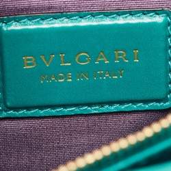 Pre Owned Bvlgari Green Leather Medium Serpenti Forever Flap Shoulder Bag