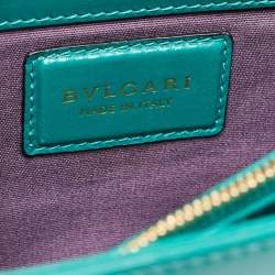 Pre Owned Bvlgari Green Leather Medium Serpenti Forever Flap Shoulder Bag