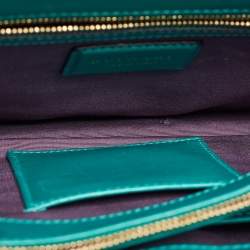 Pre Owned Bvlgari Green Leather Medium Serpenti Forever Flap Shoulder Bag