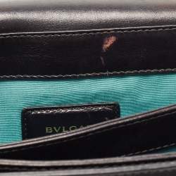 مملوكة مسبقًا Bvlgari Black Leather and Perspex Flap Cover Shoulder Bag