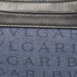مملوكة مسبقًا Bvlgari Blue/Black Monogram Canvas and Leather Shoulder Bag