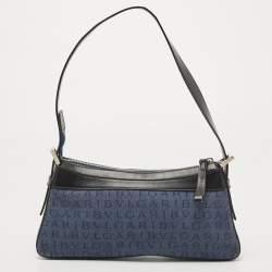 مملوكة مسبقًا Bvlgari Blue/Black Monogram Canvas and Leather Shoulder Bag